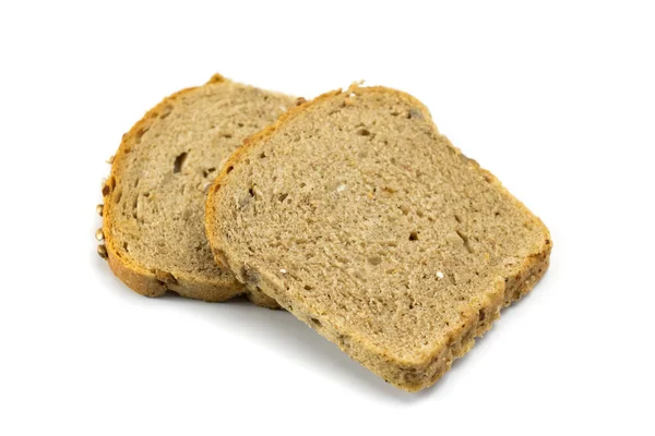 Pão Escuro Com Sementes Girassol Fundo Isolado Branco — Fotografia de Stock