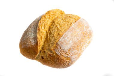 İzole edilmiş beyaz arkaplanda taze ekmek rulosu
