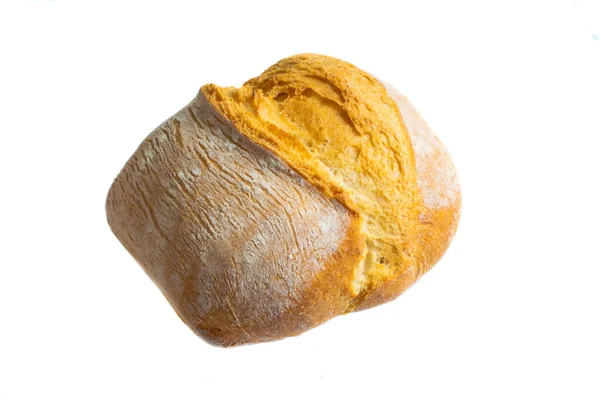 Frisches Brötchen Auf Weißem Hintergrund — Stockfoto