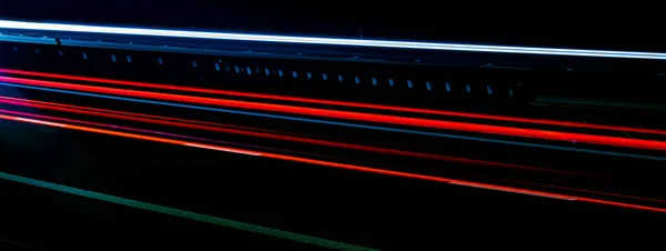 Lichter Von Autos Mit Nacht Langzeitbelichtung — Stockfoto