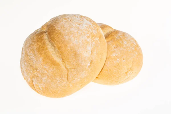Свіжий Хлібний Рулет Білому Ізольованому Фоні — стокове фото