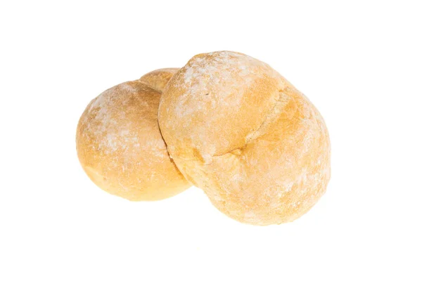 Φρέσκο Ψωμί Ρολό Λευκό Απομονωμένο Φόντο — Φωτογραφία Αρχείου