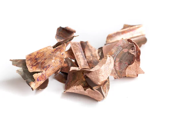 Copper Shavings White Isolated Background — 스톡 사진