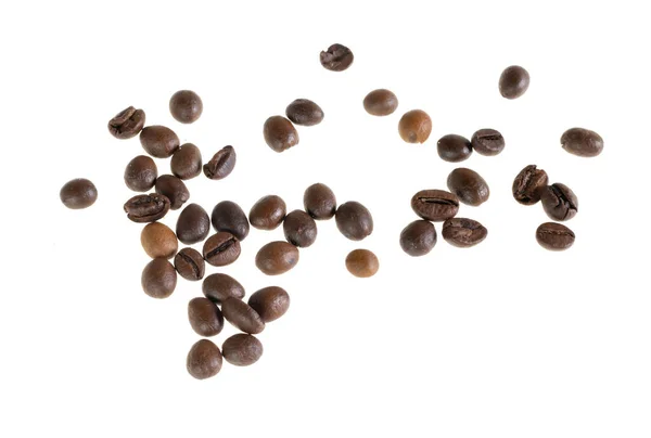 Coffee Beans White Isolated Background — Stockfoto