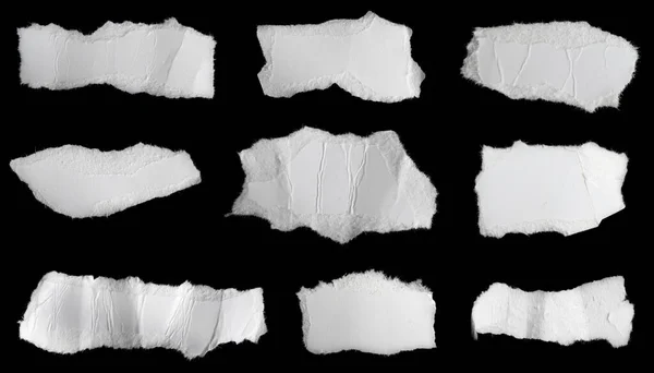 White Piece Paper Black Isolated Background — Stock Photo, Image