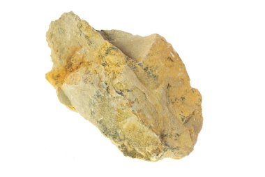 Beyaz izole bir zemin üzerinde kireçtaşı taşı