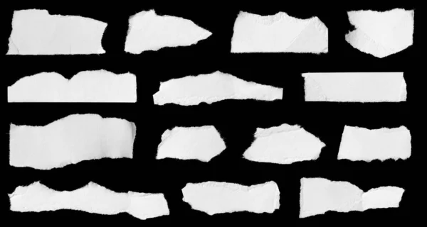 White Piece Paper Black Isolated Background — Stock Photo, Image