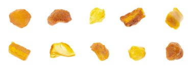 İzole edilmiş beyaz bir arkaplanda altın kehribar