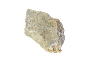 Beyaz izole bir zemin üzerinde kireçtaşı taşı