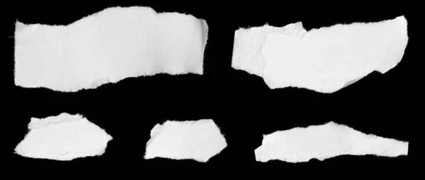 Biały Kawałek Papieru Czarnym Izolowanym Tle — Zdjęcie stockowe