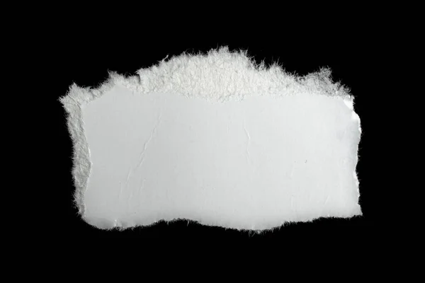 Білий Шматок Паперу Чорному Ізольованому Фоні — стокове фото