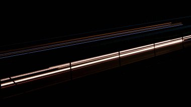 Gece arabaların ışıkları. uzun pozlama