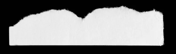 Egy Fehér Darab Papír Egy Fekete Elszigetelt Háttér — Stock Fotó