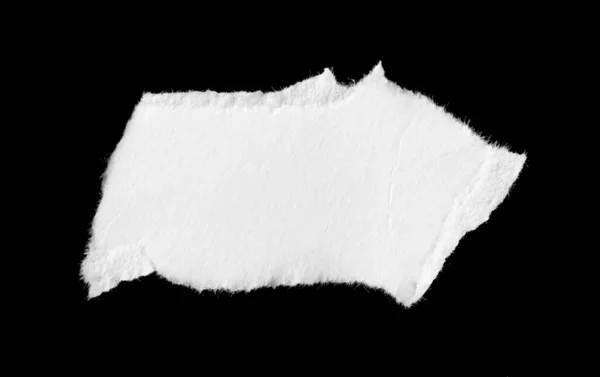 White Piece Paper Black Isolated Background — Stock Photo, Image