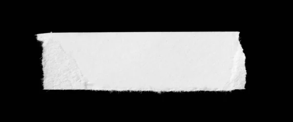 Egy Fehér Darab Papír Egy Fekete Elszigetelt Háttér — Stock Fotó