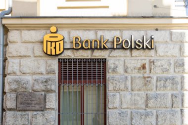 Krakow, Polonya -22.06.2022 - Krakow 'daki PKO Polonya Bankası