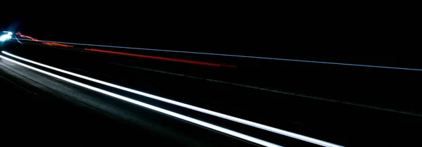 Lights Cars Night Long Exposure — Stock Photo, Image