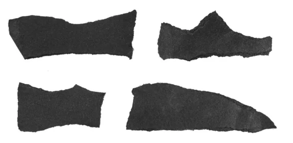 Чорний Шматок Паперу Білому Ізольованому Фоні — стокове фото