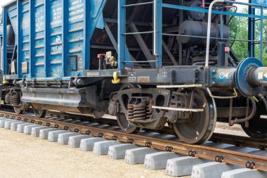 Mierzecice, Polonya - 31.08.2022 Mierzecice 'deki PKP kargo şirketinin vagonları