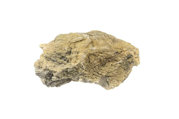 Вапняковий Камінь Білому Ізольованому Фоні — стокове фото