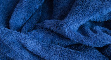 Mavi pamuklu kumaş ve görünür detaylar. arkaplan