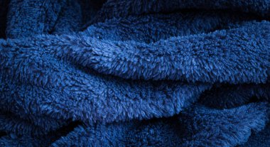 Mavi pamuklu kumaş ve görünür detaylar. arkaplan