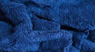 Mavi pamuklu kumaş ve görünür detaylar. arkaplan