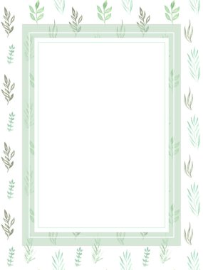 base for a card with green leaves