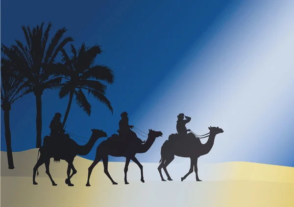 三个骆驼骑手 — 图库矢量图片