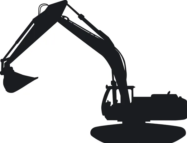 bir siluet olarak bir Paletli ekskavatör.