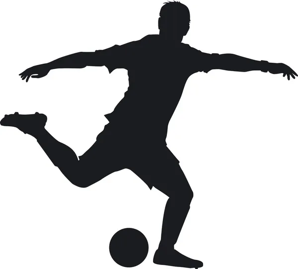 bir futbolcu daha önce atış bir siluet olarak.