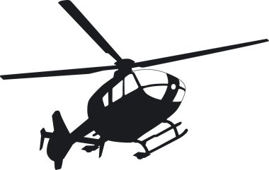 A civilian helicopter on the landing approach clipart