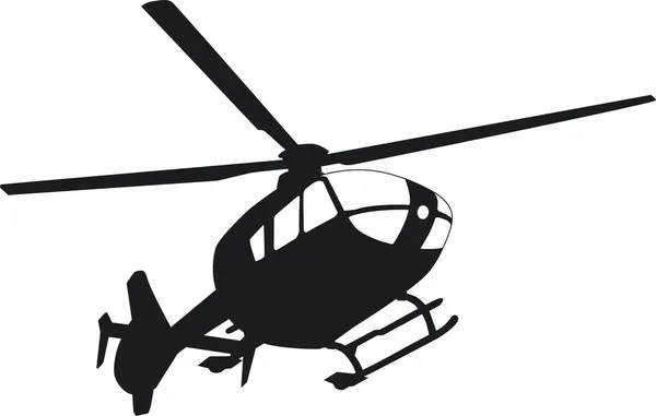 A civilian helicopter on the landing approach — Stock Vector