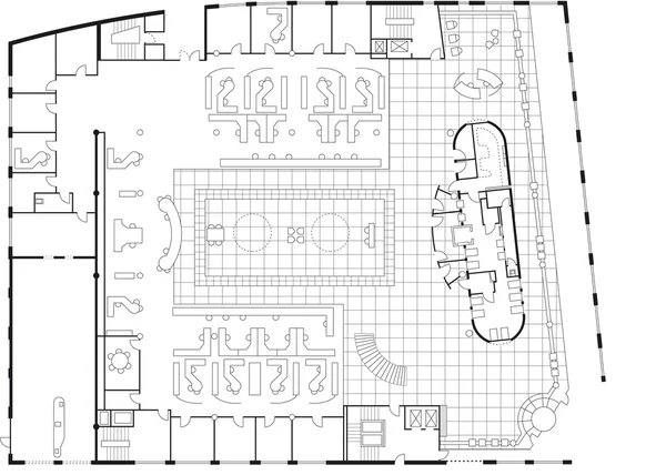 Plano de piso de um edifício importante - G — Vetor de Stock