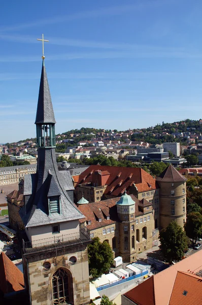View from the west tower of the Collegiate Church - Altes Schloss Stuttgart — Stock Photo, Image