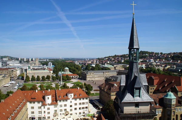 Stuttgart view of the Schiller- and Schlossplatz — Stock Photo, Image