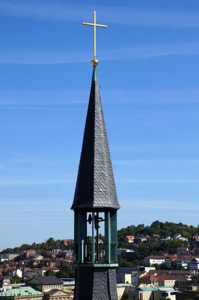 South tower of the Collegiate Church of Stuttgart - Stiftskirche Stuttgart — Stock Photo, Image
