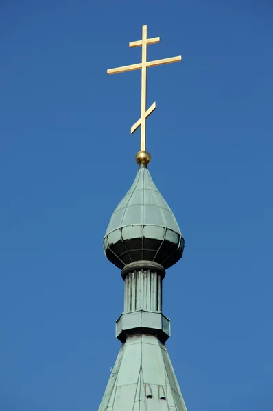 A golden orthodox cross — Stock Photo, Image