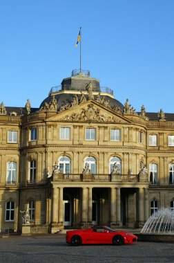 kırmızı bir spor araba new Castle - neues schloss stuttgart maranello ind önden