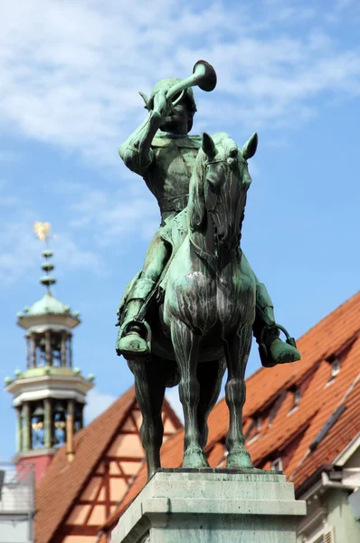 Post michel - postilion - Denkmal in esslingen — Stockfoto