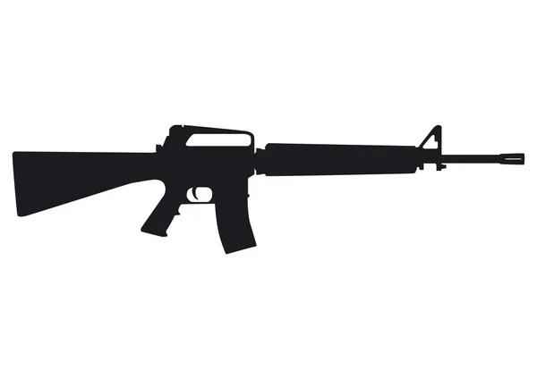 Il fucile d'assalto Colt M16 come silhouette dettagliata — Vettoriale Stock