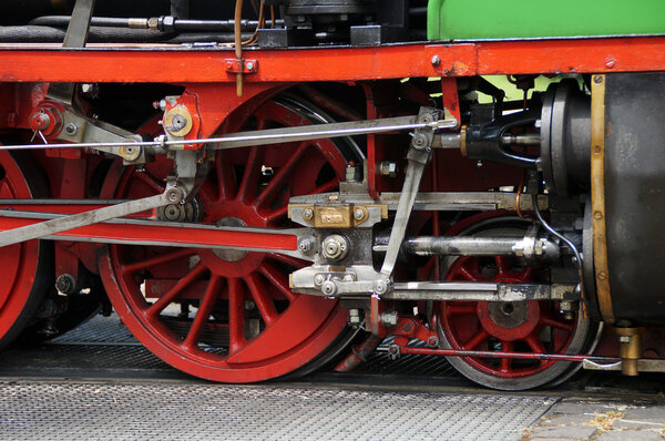Detail of a historic narrow-gauge railway
