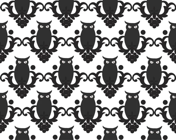 Seamless wallpaper with an owl — Stock Vector