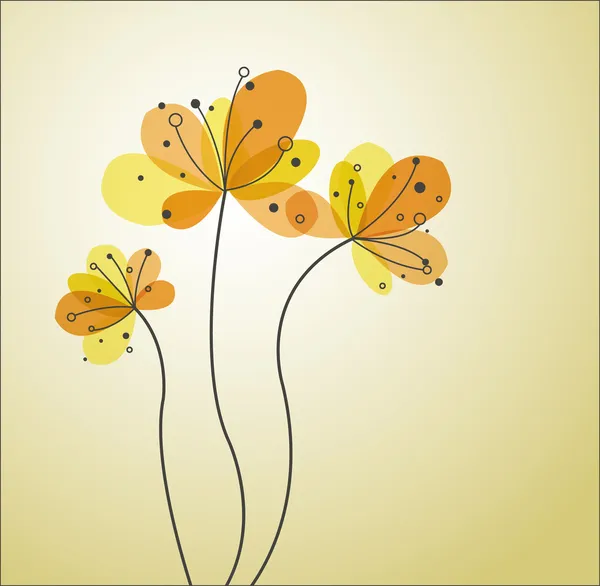 Abstract orange flowers — Stock Vector