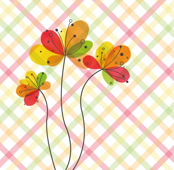 Flowers on diagonal pattern — Stock Vector