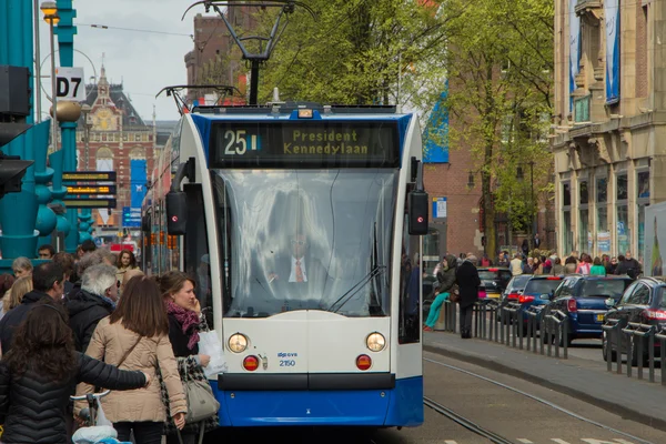 Tram in amsterdam — Stock Photo, Image