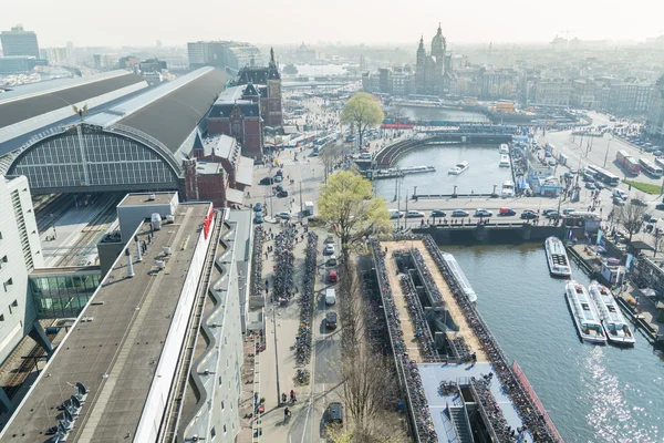 Superbe vue sur le centre-ville d'Amsterdam — Photo