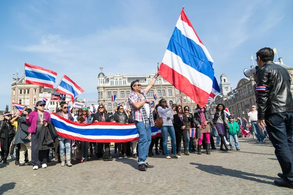 Azione di protesta ad Amsterdam contro il governo della Thailandia — Foto Stock