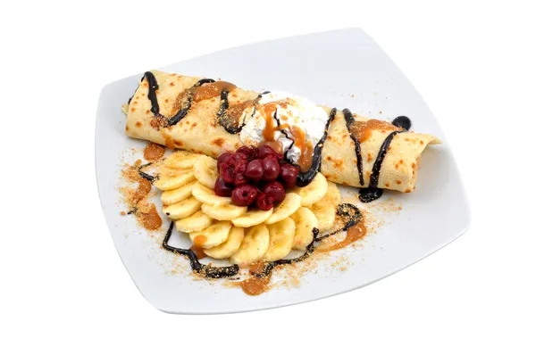 çikolatalı krep muz ve kiraz