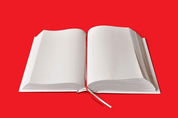 Weißes Buch auf rotem Teller — Stockfoto